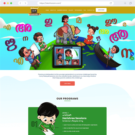 The online Malayalam learning platform
